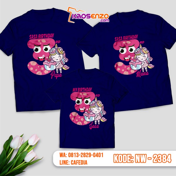 Baju Kaos Couple Keluarga Unicorn | Kaos Family Custom | Kaos Unicorn - NW 2384