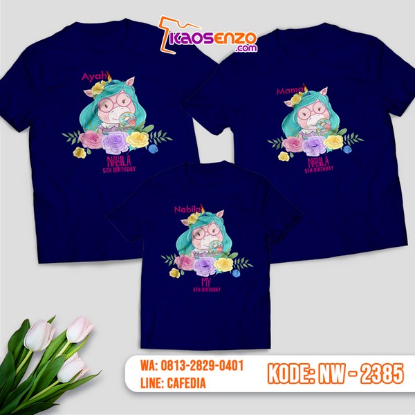Baju Kaos Couple Keluarga Unicorn | Kaos Family Custom | Kaos Unicorn - NW 2385