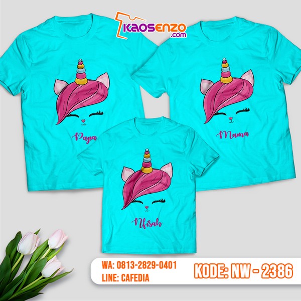 Baju Kaos Couple Keluarga Unicorn | Kaos Family Custom | Kaos Unicorn - NW 2386