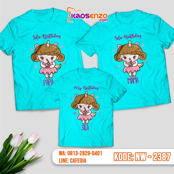 Baju Kaos Couple Keluarga Unicorn | Kaos Family Custom | Kaos Unicorn - NW 2387