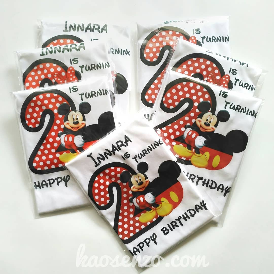 Kaos Keluarga | Kaos Ultah | Kaos Couple Anak | Kaos Motif Mickey Mouse