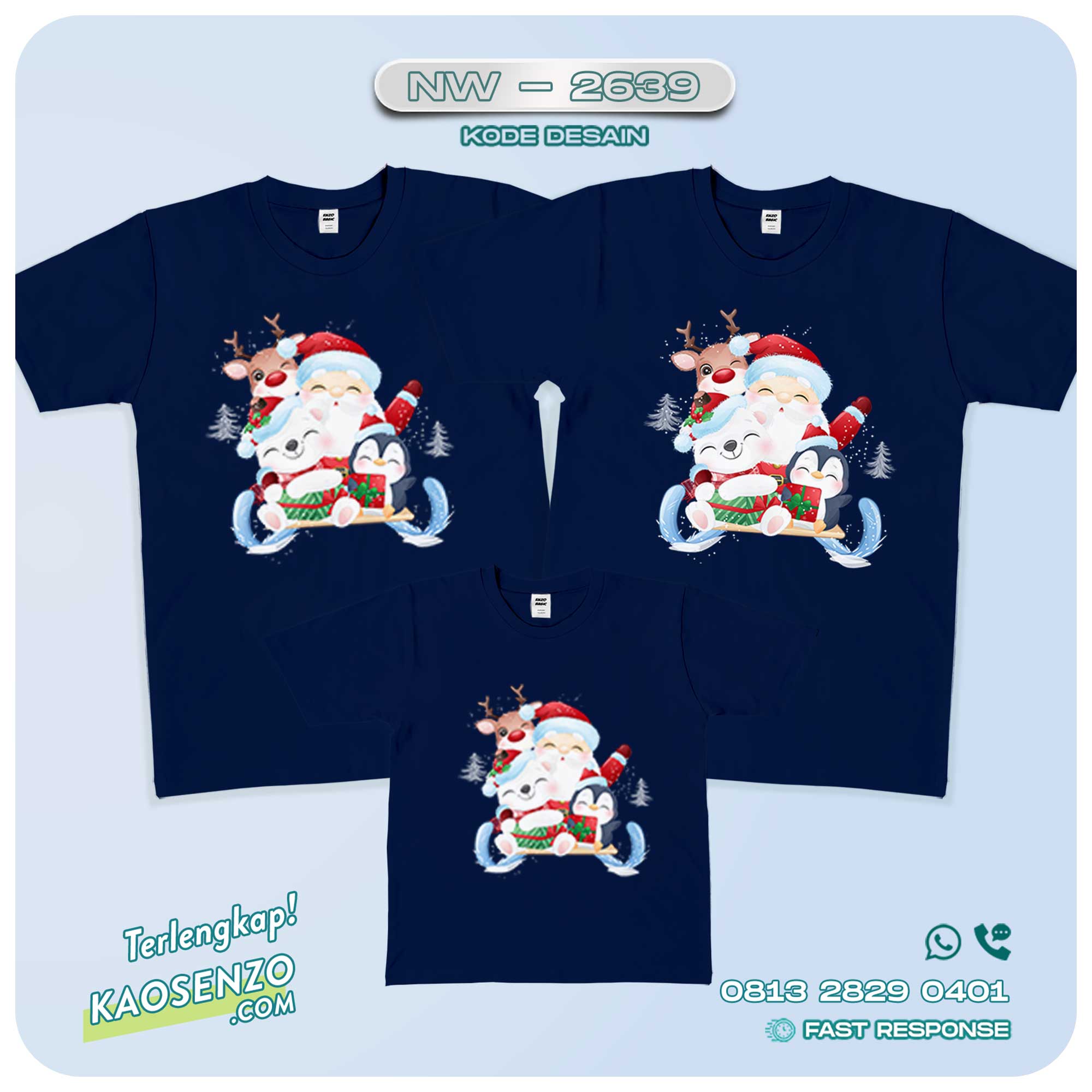 Baju Kaos Couple Keluarga Natal | Kaos Family Custom | Kaos Natal - NW - 2639