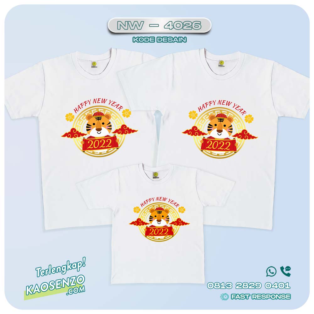 Baju Kaos Couple Keluarga Imlek | Kaos Family Custom | Kaos Imlek - NW 4026