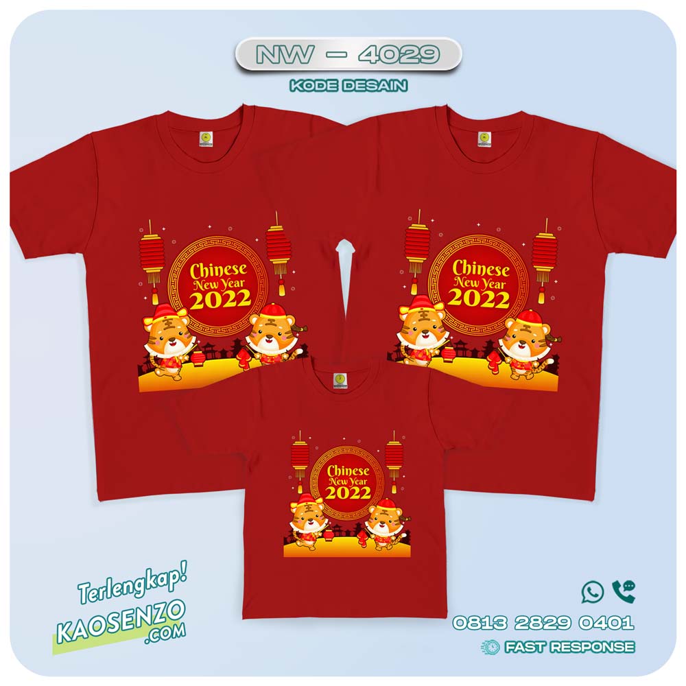 Baju Kaos Couple Keluarga Imlek | Kaos Family Custom | Kaos Imlek - NW 4029