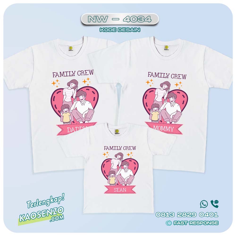 Baju Kaos Couple Keluarga Kartun Happy Family | Kaos Kartun Happy Family - NW 4034