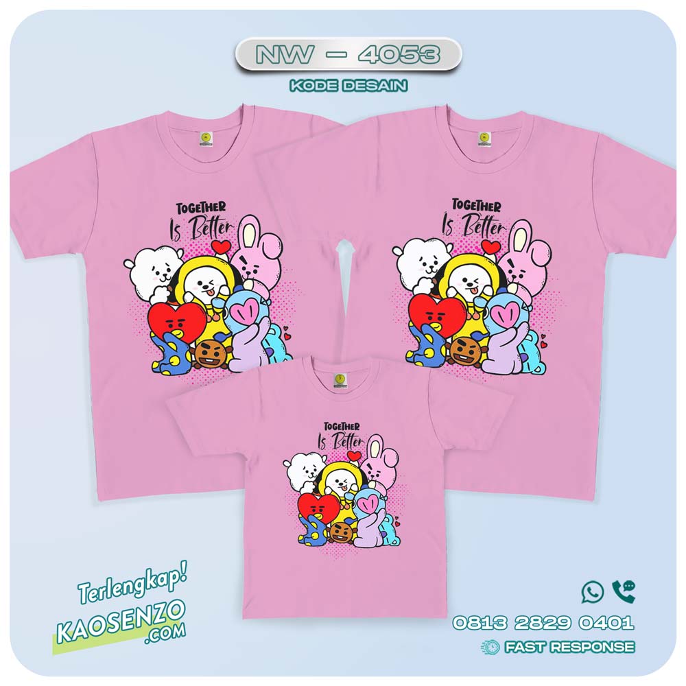 Kaos Couple Keluarga BT21 | Kaos Ulang Tahun Anak | Kaos BT21 - NW 4053