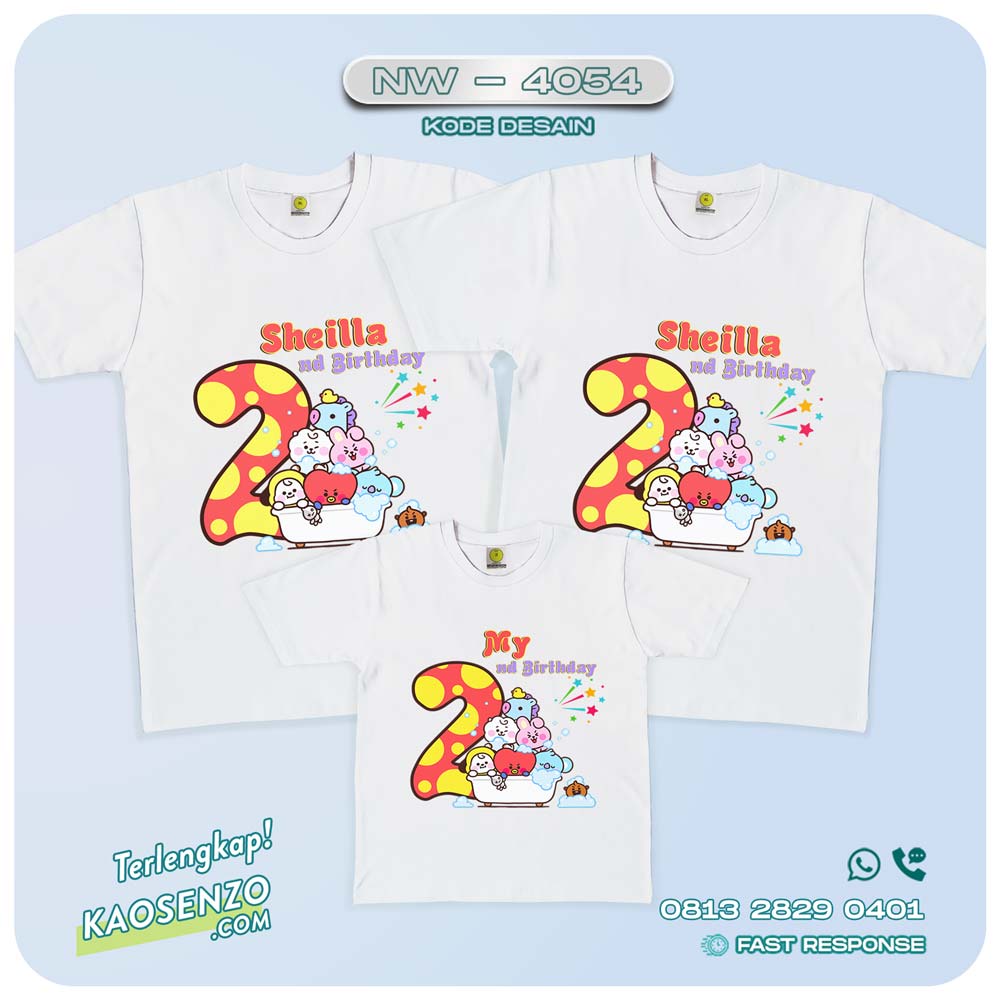 Baju Kaos Couple Keluarga BT21| Kaos Ultah Anak | Kaos BT21 - NW 4054