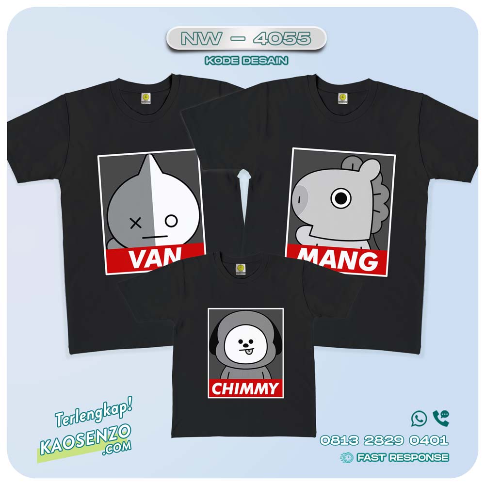 Kaos Couple Keluarga BT21 | Kaos Ulang Tahun Anak | Kaos BT21 - NW 4055