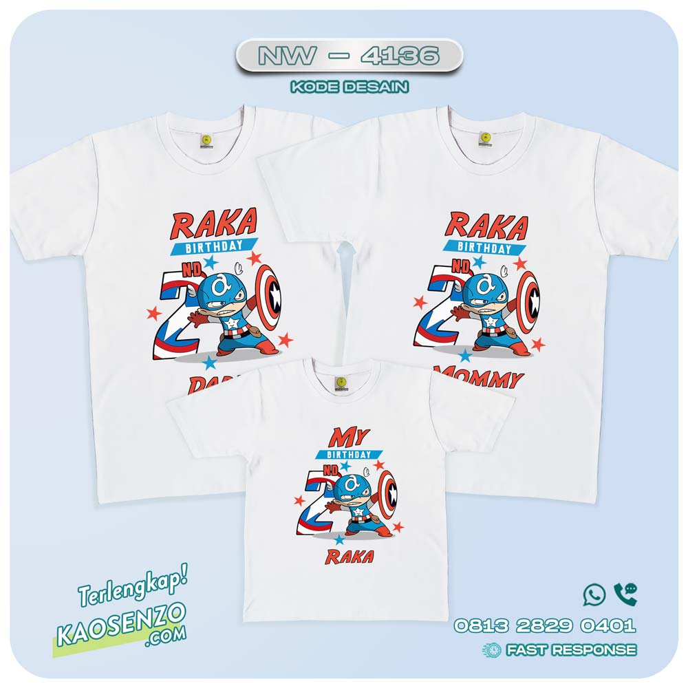 Baju Kaos Couple Keluarga Captain America | Kaos Family Custom | Kaos Captain America - NW 4136