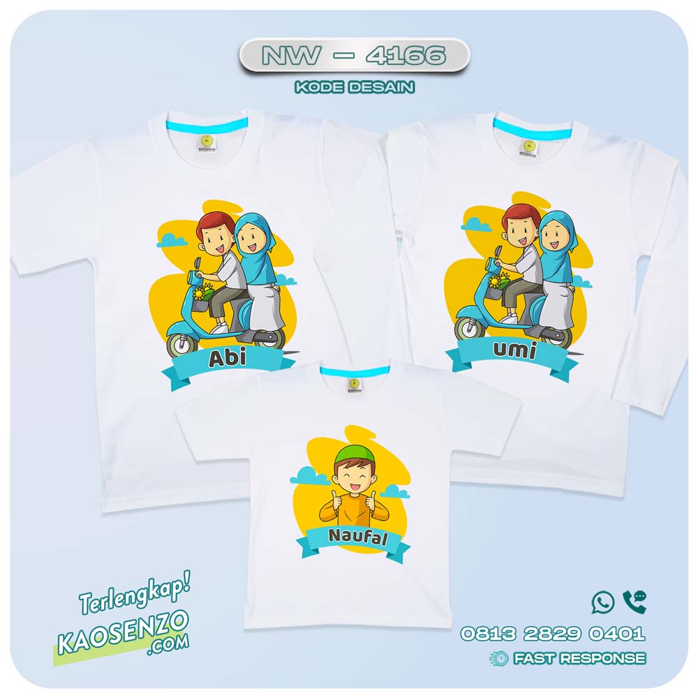 Baju Kaos Couple Keluarga Islami | Kaos Family Custom | Kaos Motif Islami - NW 4166