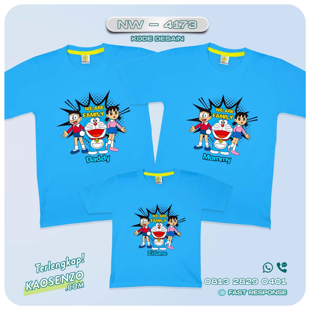 Baju Kaos Couple Keluarga Doraemon | Kaos Family Custom | Kaos Doraemon - NW 4173