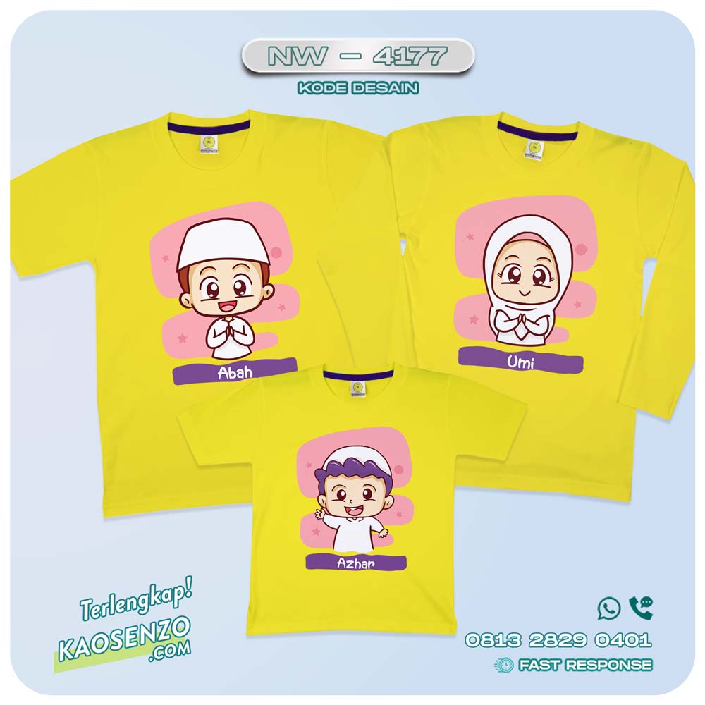 Kaos Keluarga | Kaos Couple | Kaos Keluarga Islami | Kaos Motif Islami NW - 4177