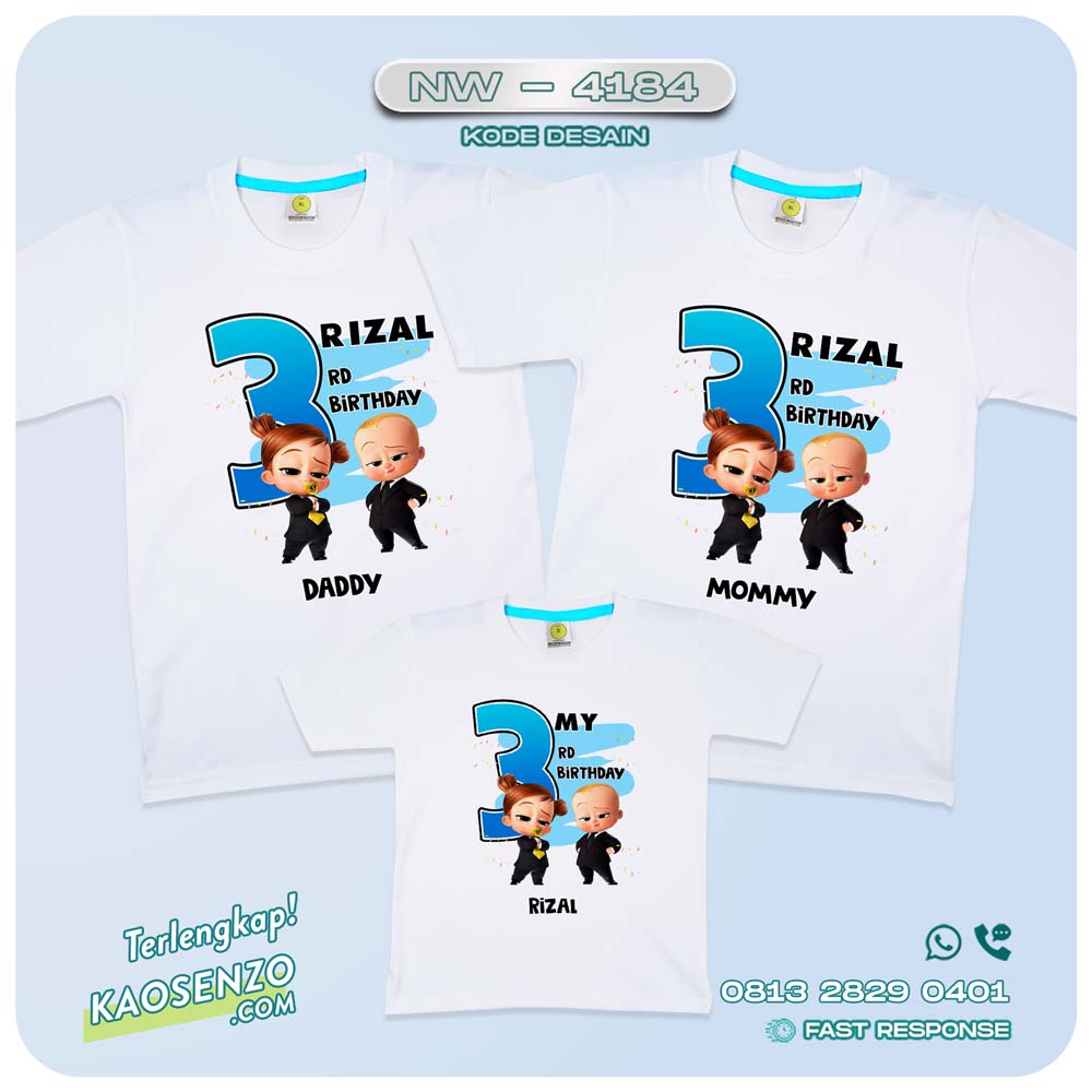 Baju Kaos Couple Keluarga Baby Boss | Kaos Family Custom | Kaos Baby Boss - NW 4184