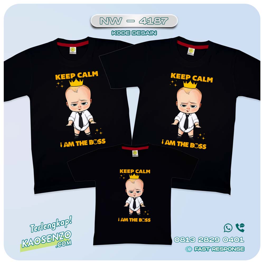 Baju Kaos Couple Keluarga | Kaos Ulang Tahun Anak | Kaos Baby Boss NW - 4187