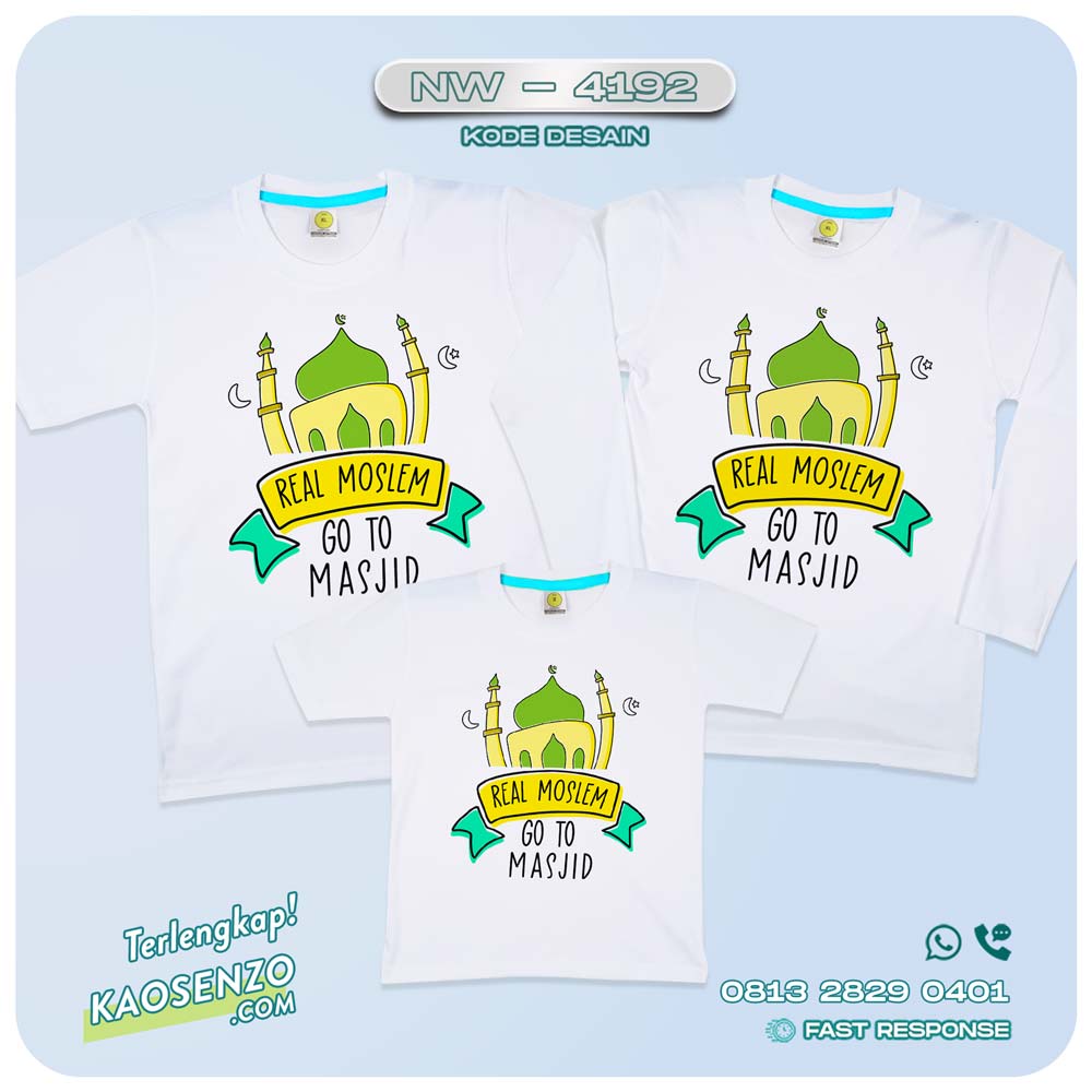 Baju Kaos Couple Keluarga Islami | Kaos Family Custom | Kaos Motif Islami - NW 4192