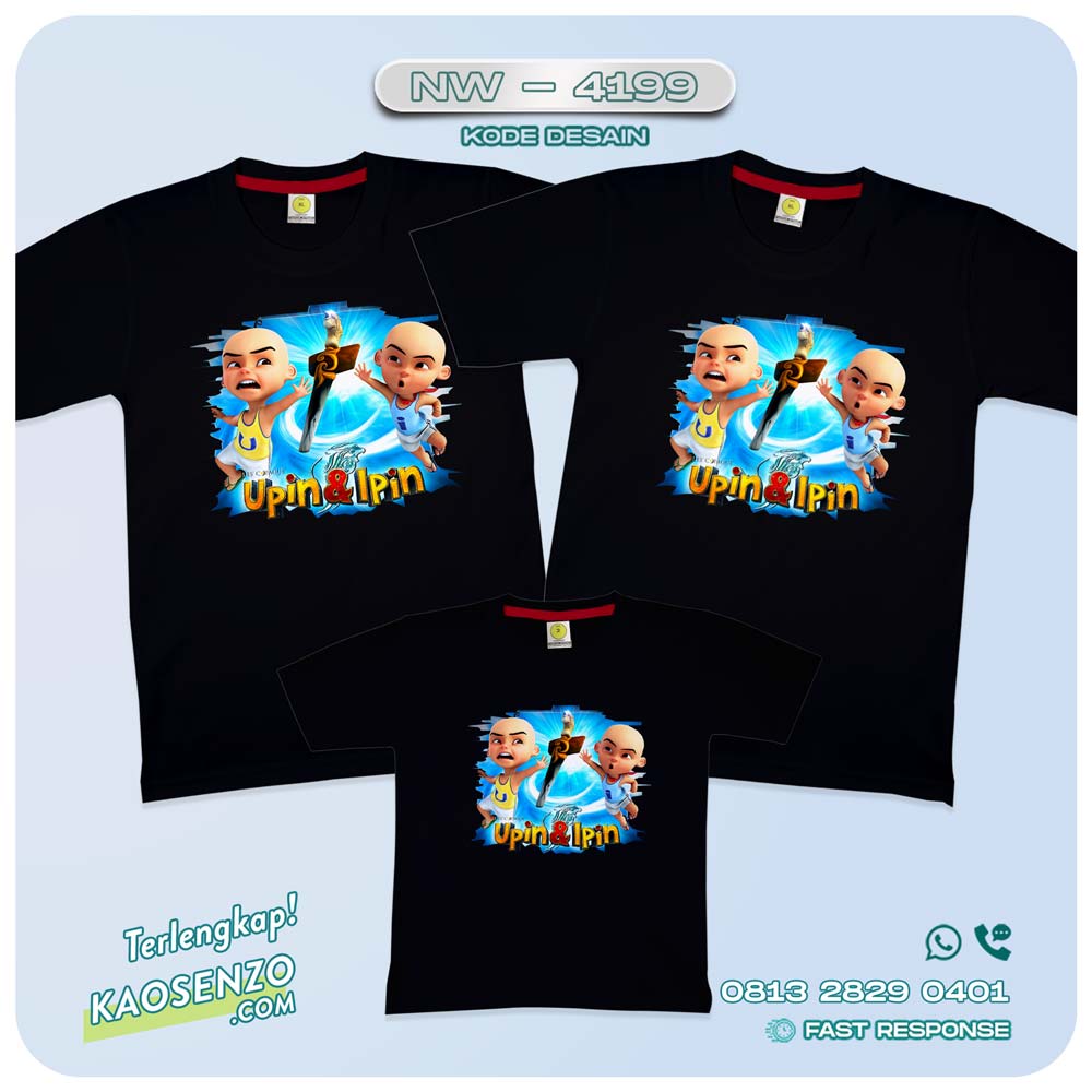 Baju Kaos Couple Keluarga | Kaos Ulang Tahun Anak | Kaos Family Custom Upin Ipin - NW 4199