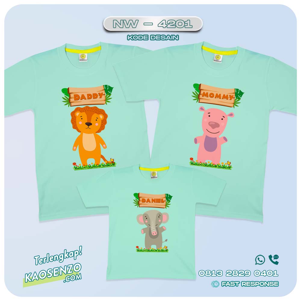 Baju Kaos Couple Keluarga Animal Zoo | Kaos Family Custom | Kaos Animal Zoo - NW 4201