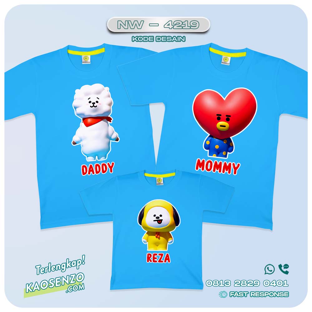 Kaos Couple Keluarga BT21 | Kaos Ulang Tahun Anak | Kaos BT21 - NW 4219
