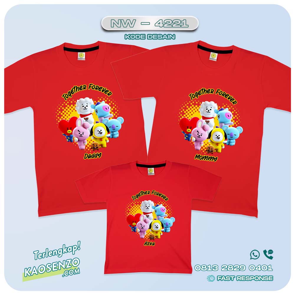 Kaos Couple Keluarga BT21 | Kaos Ulang Tahun Anak | Kaos BT21 - NW 4221