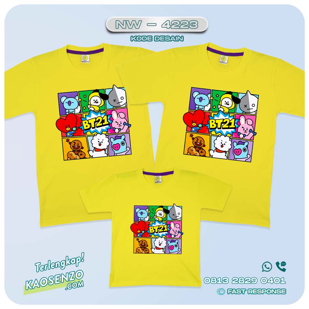 Kaos Couple Keluarga BT21 | Kaos Ulang Tahun Anak | Kaos BT21 - NW 4223