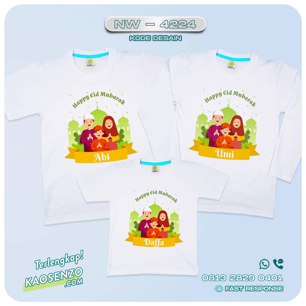 Baju Kaos Couple Keluarga Lebaran | Kaos Family Custom | Kaos Lebaran - NW 4224