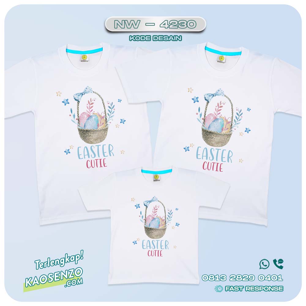 Baju Kaos Couple Keluarga Easter | Kaos Tema Paskah | Kaos Family Custom | Kaos Easter NW 4230