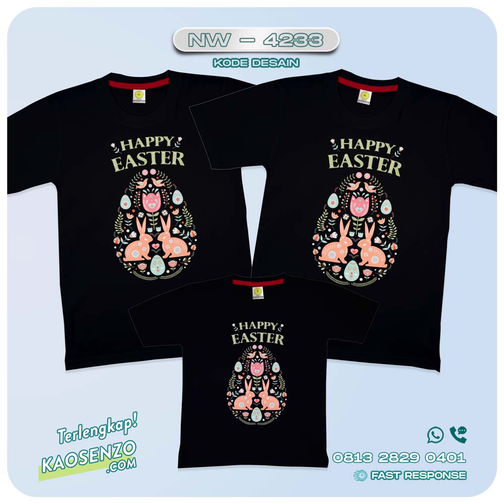 Baju Kaos Couple Keluarga Easter | Kaos Tema Paskah | Kaos Family Custom | Kaos Easter NW 4233