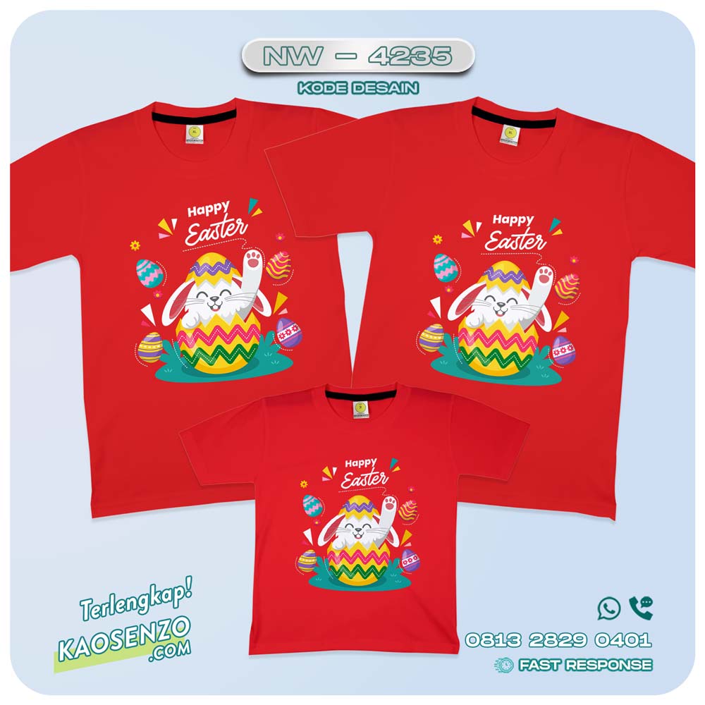 Baju Kaos Couple Keluarga Easter | Kaos Tema Paskah | Kaos Family Custom | Kaos Easter NW 4235