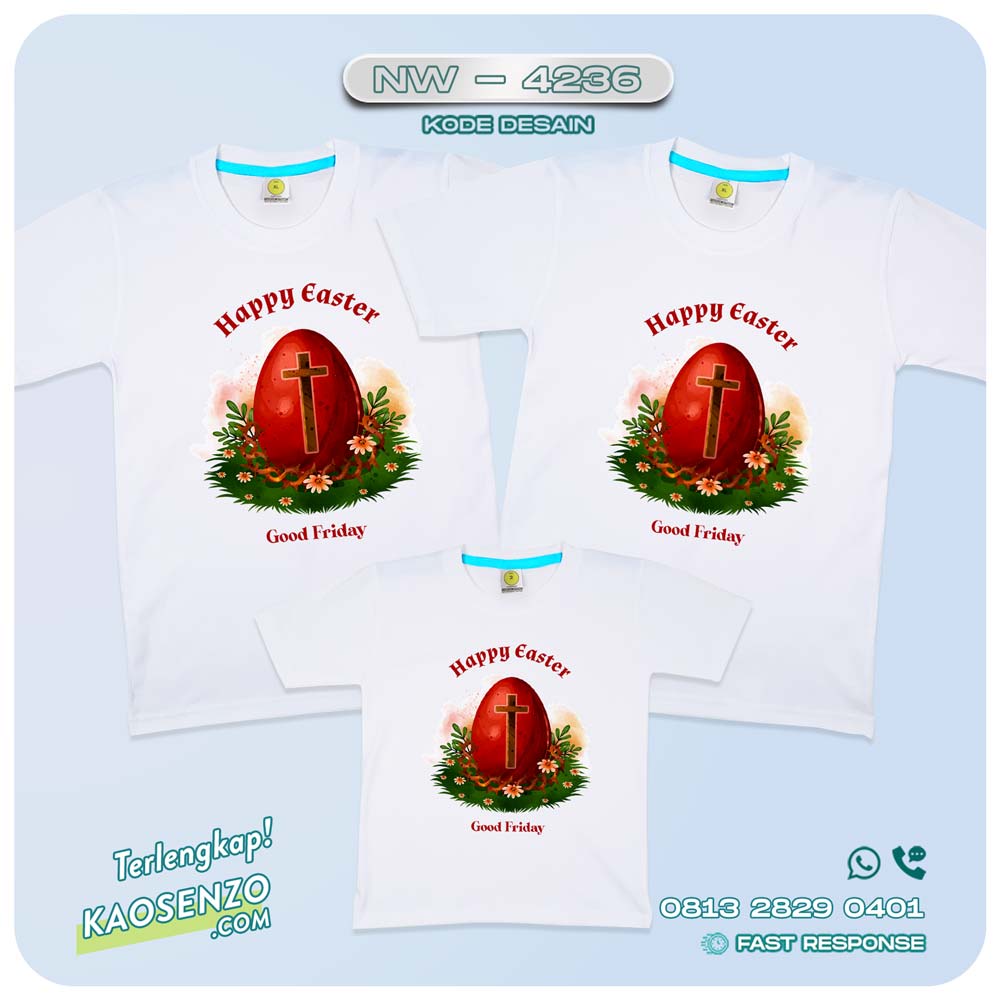 Baju Kaos Couple Keluarga Easter | Kaos Tema Paskah | Kaos Family Custom | Kaos Easter NW 4236