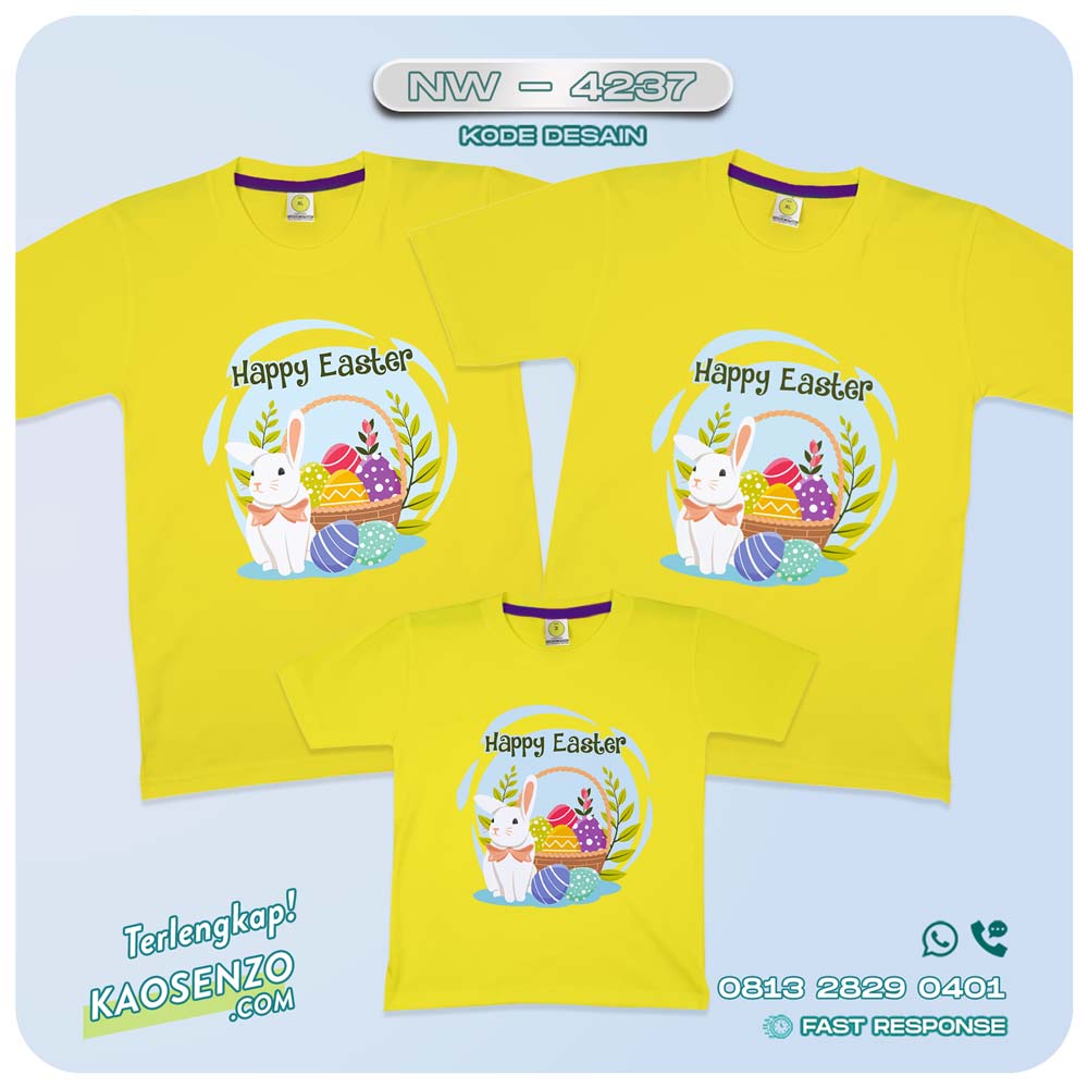 Baju Kaos Couple Keluarga Easter | Kaos Tema Paskah | Kaos Family Custom | Kaos Easter NW 4237