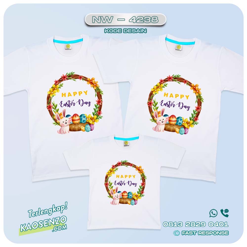 Baju Kaos Couple Keluarga Easter | Kaos Tema Paskah | Kaos Family Custom | Kaos Easter NW 4238