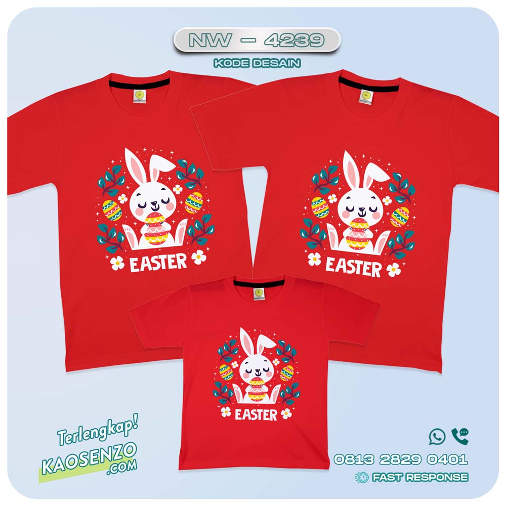 Baju Kaos Couple Keluarga Easter | Kaos Tema Paskah | Kaos Family Custom | Kaos Easter NW 4239