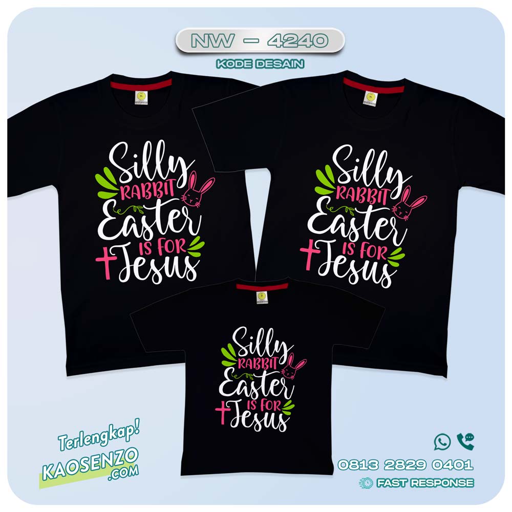 Baju Kaos Couple Keluarga Easter | Kaos Tema Paskah | Kaos Family Custom | Kaos Easter NW 4240