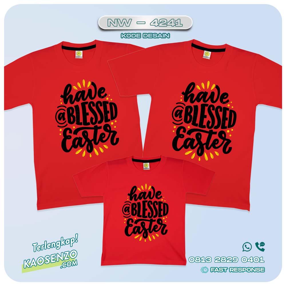 Baju Kaos Couple Keluarga Easter | Kaos Tema Paskah | Kaos Family Custom | Kaos Easter NW 4241