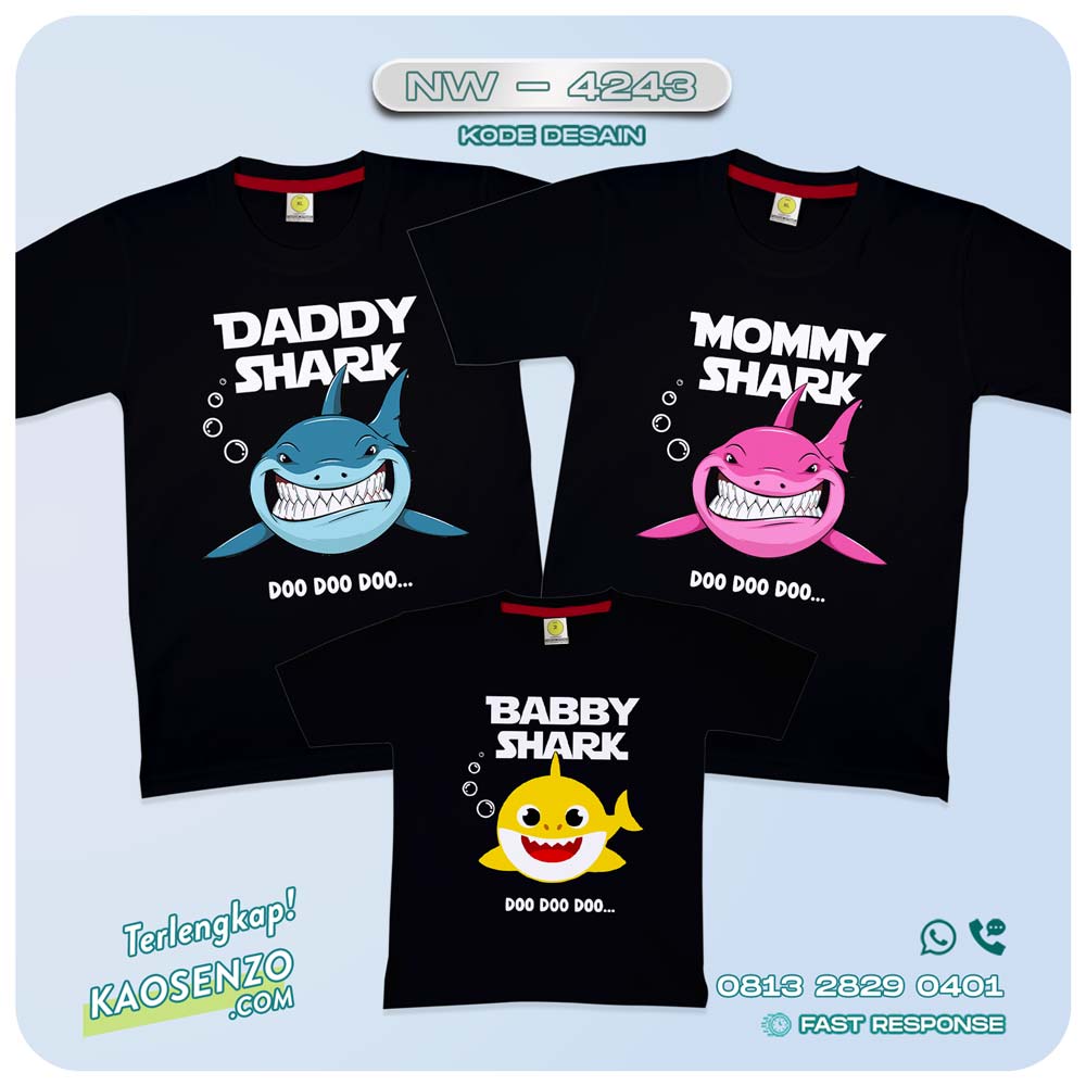 Kaos Couple Keluarga Baby Shark | Kaos Ulang Tahun Anak | Kaos Baby Shark - NW 4243