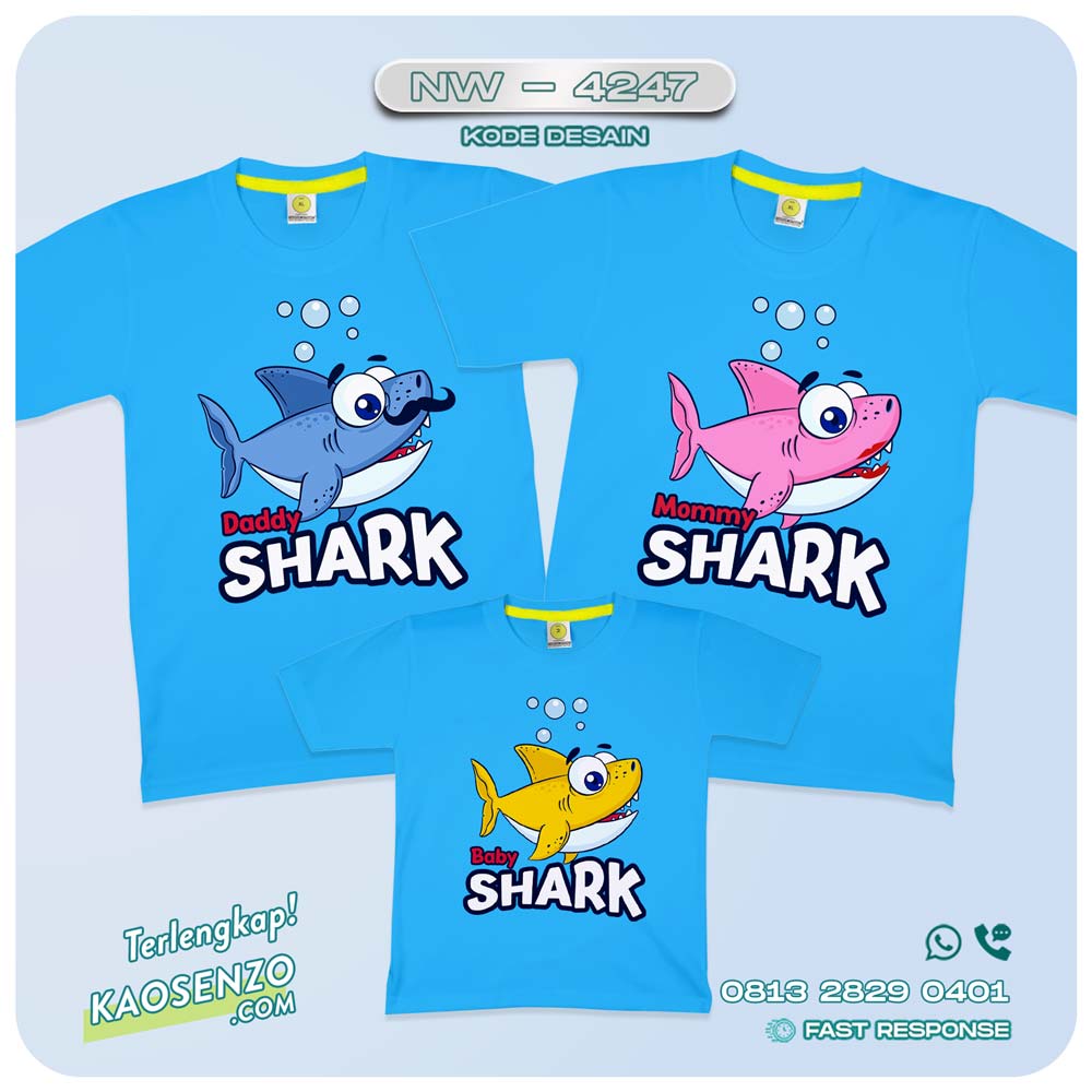 Kaos Couple Keluarga Baby Shark | Kaos Ulang Tahun Anak | Kaos Baby Shark - NW 4247