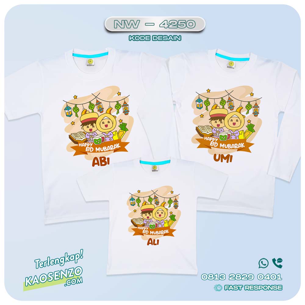 Baju Kaos Couple Keluarga Lebaran | Kaos Family Custom | Kaos Lebaran - NW 4250