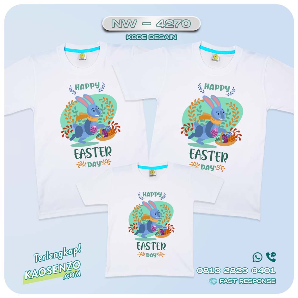 Baju Kaos Couple Keluarga Easter | Kaos Tema Paskah | Kaos Family Custom | Kaos Easter NW 4270