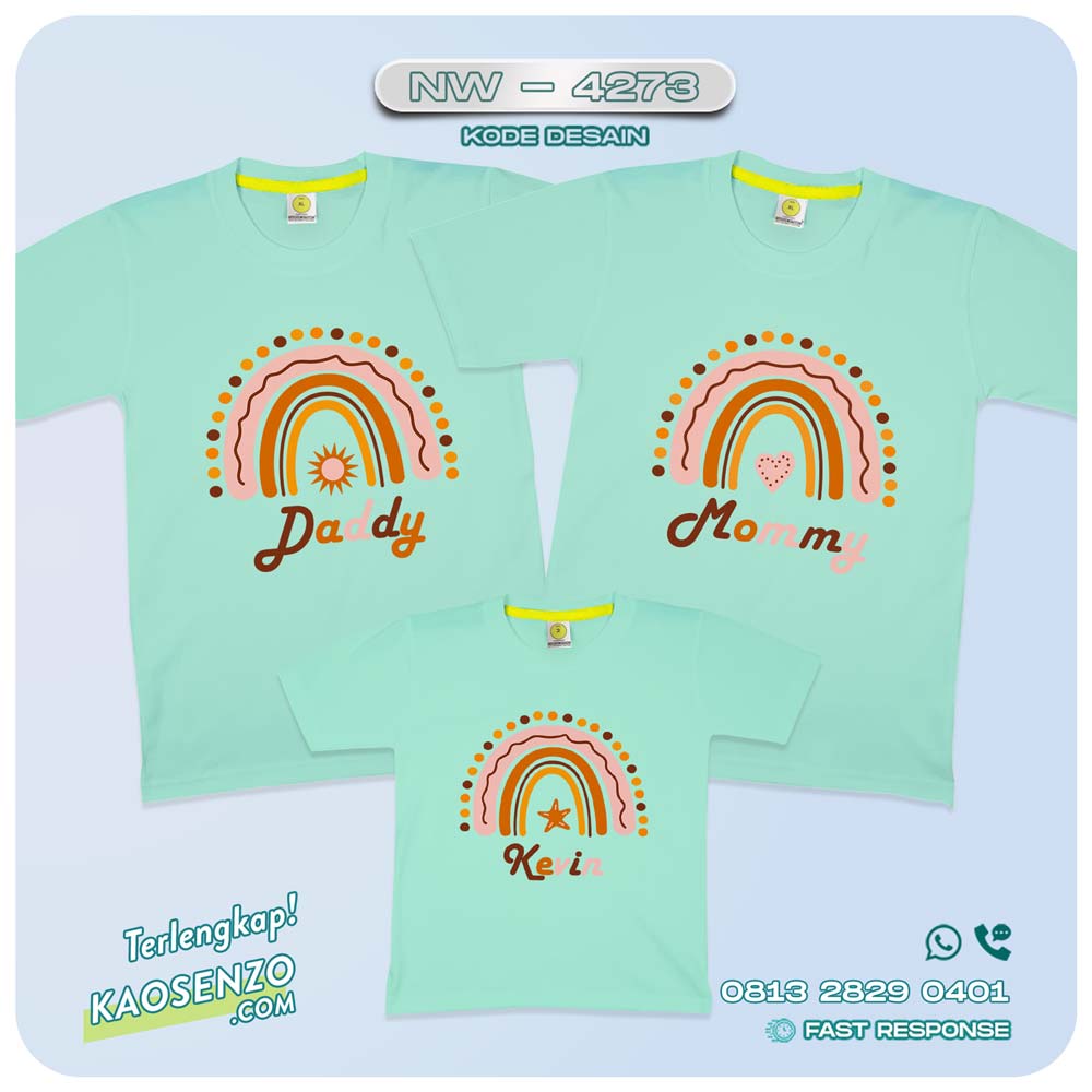 Baju Kaos Couple Keluarga Boho Rainbow | Kaos Family Custom | Kaos Boho Rainbow - NW 4273