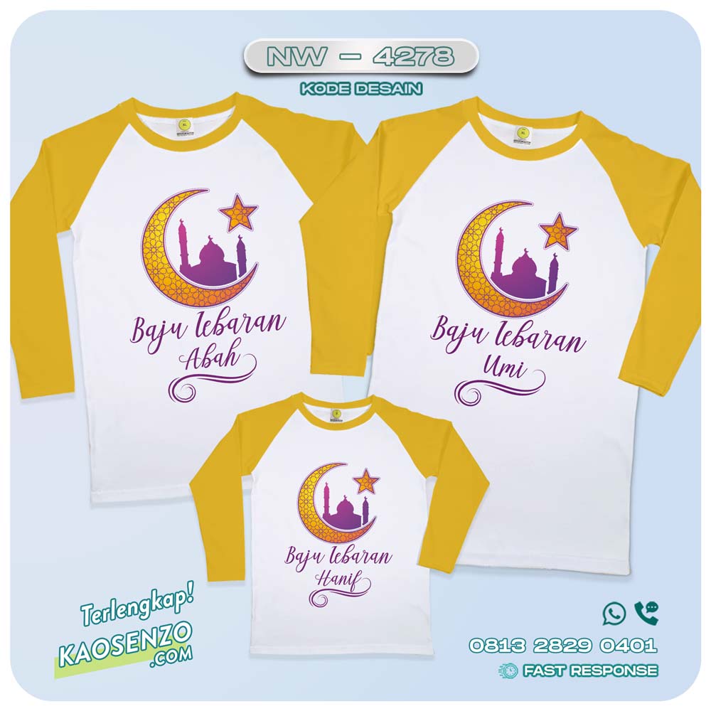 Baju Kaos Couple Keluarga Lebaran | Kaos Family Custom | Kaos Lebaran - NW 4278