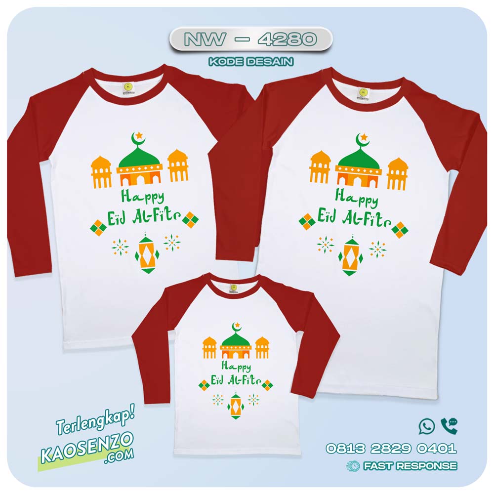 Baju Kaos Couple Keluarga Lebaran | Kaos Family Custom | Kaos Lebaran - NW 4280