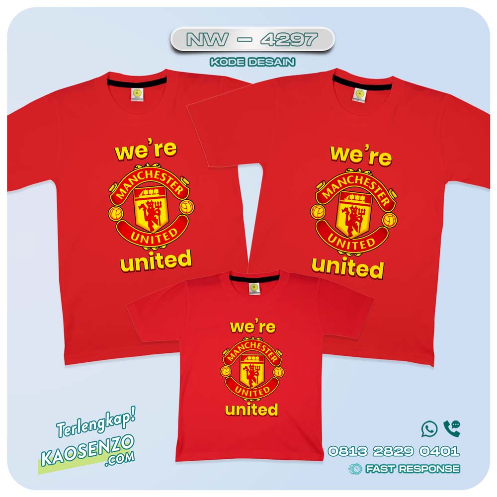 Baju Kaos Couple Keluarga | Kaos Family Custom | Kaos Klub Bola | Kaos Manchaster United - NW 4297