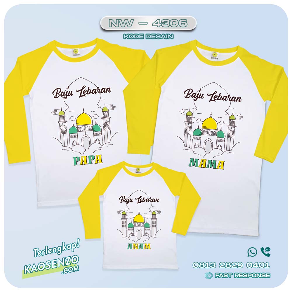 Baju Kaos Couple Keluarga Lebaran | Kaos Family Custom | Kaos Lebaran - NW 4306