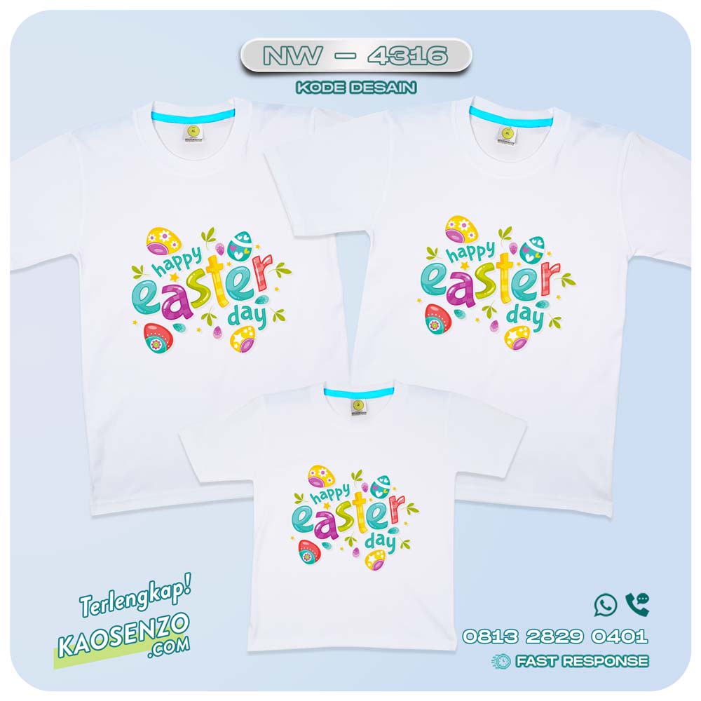 Baju Kaos Couple Keluarga Easter | Kaos Tema Paskah | Kaos Family Custom | Kaos Easter NW 4316
