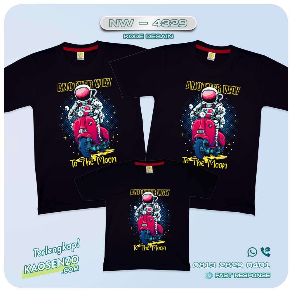 Baju Kaos Couple Keluarga Astronot | Kaos Family Custom | Kaos Astronot - NW 4329