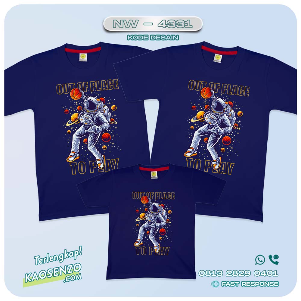 Baju Kaos Couple Keluarga Astronot | Kaos Family Custom | Kaos Astronot - NW 4331