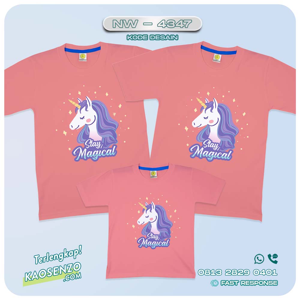 Baju Kaos Couple Keluarga Unicorn | Kaos Family Custom | Kaos Unicorn - NW 4347