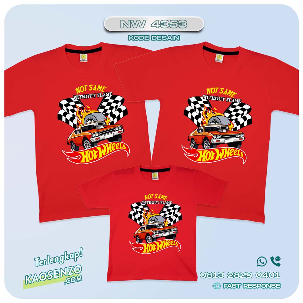 Baju Kaos Couple Keluarga Hotwheels | Kaos Family Custom | Kaos Hotwheels - NW 4353