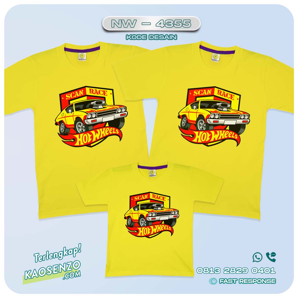 Baju Kaos Couple Keluarga Hotwheels | Kaos Family Custom | Kaos Hotwheels - NW 4355