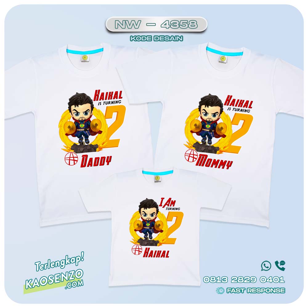 Baju Kaos Couple Keluarga Doctor Strange | Kaos Ultah Anak | Kaos Doctor Strange - NW 4358